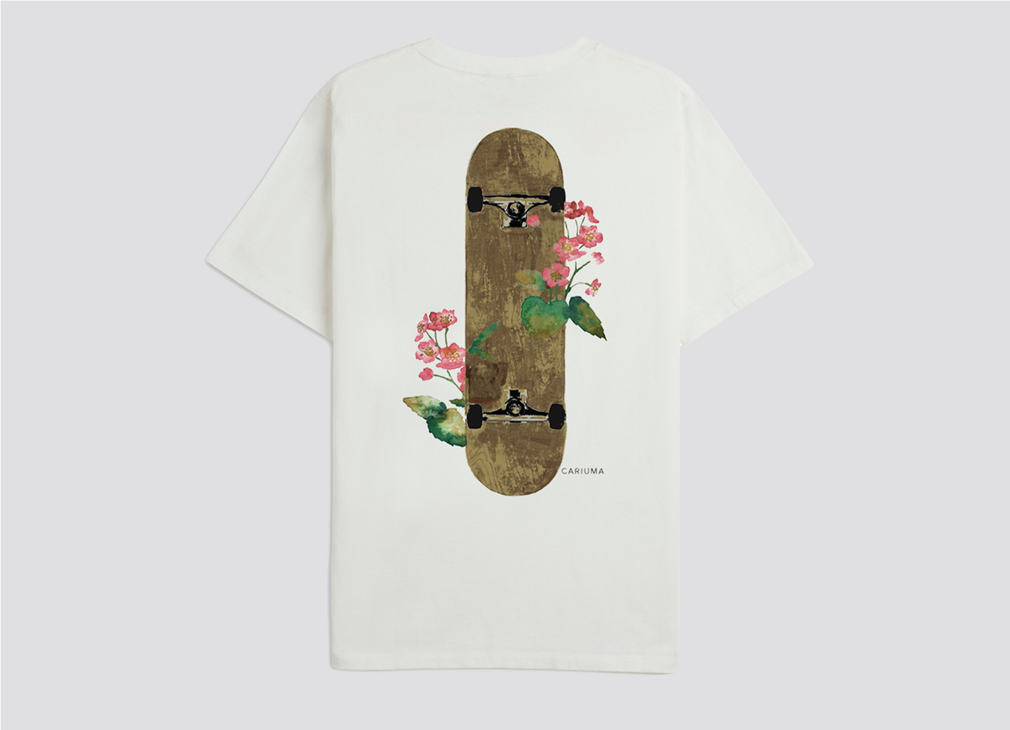 T-Shirt Off-White Floral Skateboard